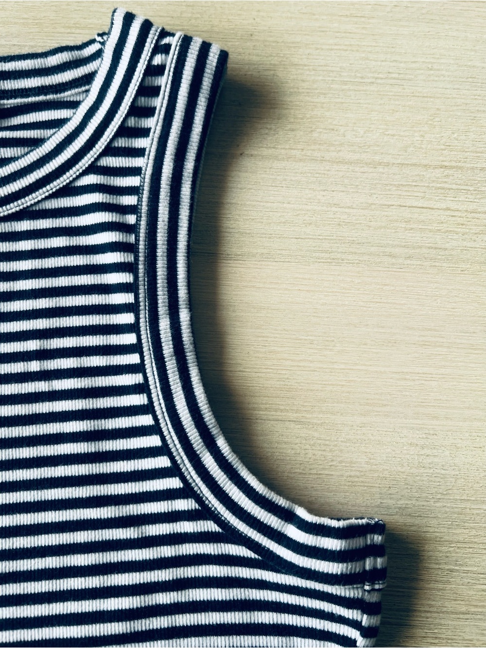 Banana Republic Black & White Striped Ribbed Tank - Picture 4 of 6